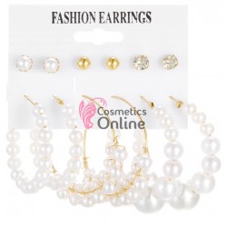 Cercei pentru dama moderni EARR44 Aurii Set de 6 perechi